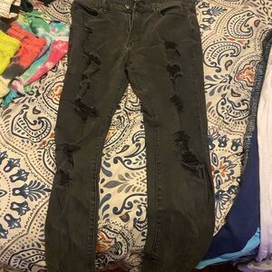 Distressed Black Jeans